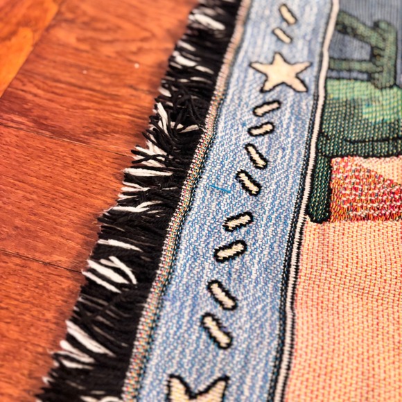 Vintage Disney Classic Pooh Woven Tapestry Throw Blanket Nursery Decor Cotton - Picture 7 of 10